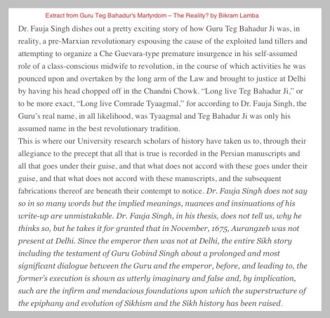 Fauja Singh on Guru Teg Bahadur